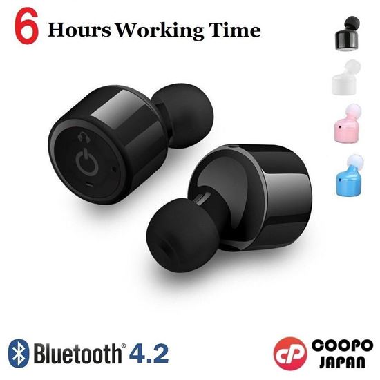 图片 coopo 蓝牙耳机 单耳双耳都适用 超轻超小高音质立体声 运动无线头戴式耳机内置麦克风降噪 CP - X1T